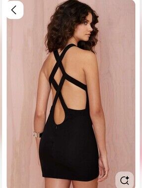 Nasty Gal After Party Vintage Milena Cutout Mini Dress Size Small